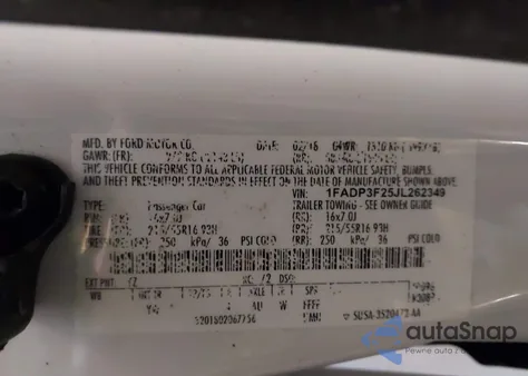 2018 Ford Focus Se из США, поврежденный, VIN 1FADP3F25JL262349